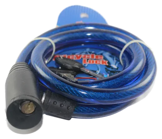 Candado de cable azul